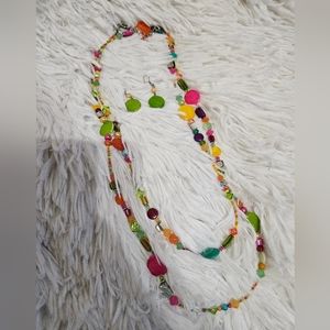 Colorful earring and necklace kit‎